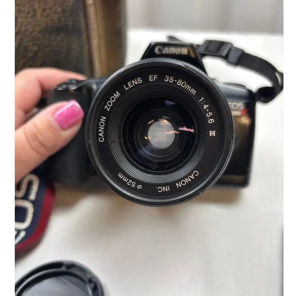 Vintage Black Canon EOS REBEL X S 35mm FILM SLR Camera Body & Lens Preowned